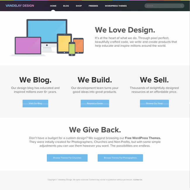 Example of copy focused on the company, not the customer.